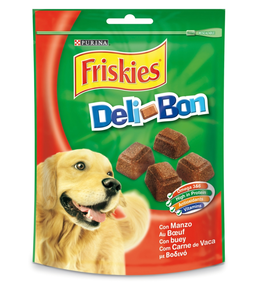 Friskies snack treats delibon - alimento secco per cane con manzo, 6x130gr