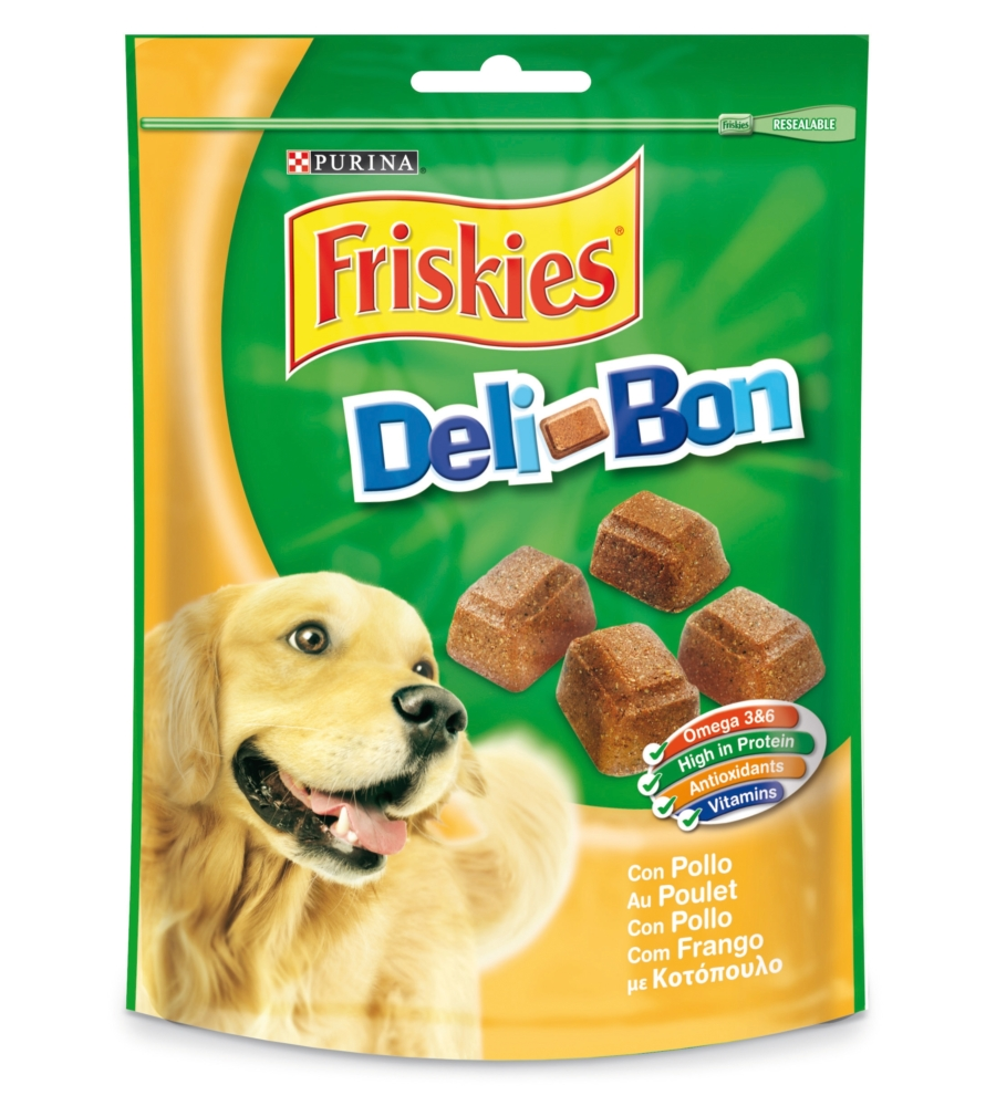 Friskies treats delibon - alimento secco per cane con pollo, 6x130gr.