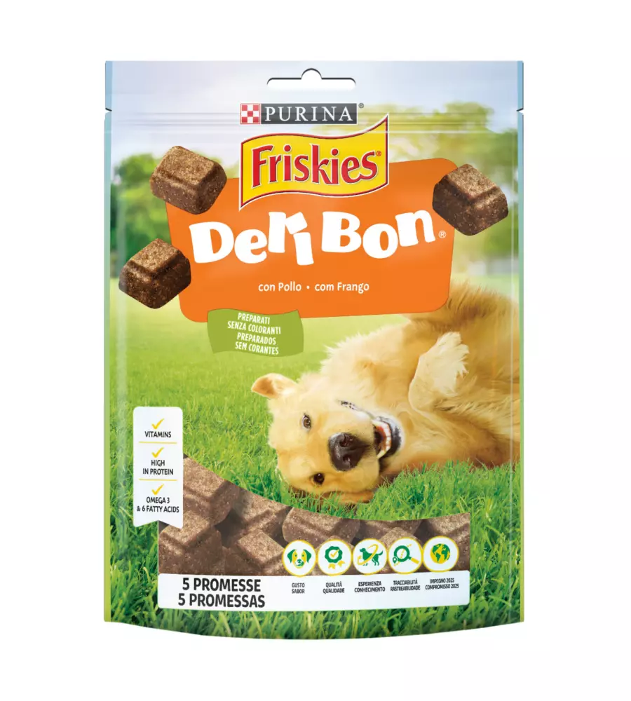 Snack per cani purina friskies "deli-bon" con pollo 130 gr