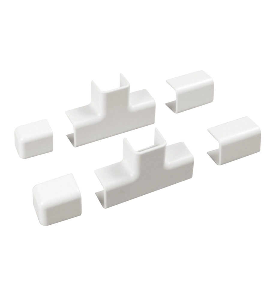 Poly pool - kit accessori n° 2 per canale 20 x 15 mm, giunto lineare, a t e tappo bianco