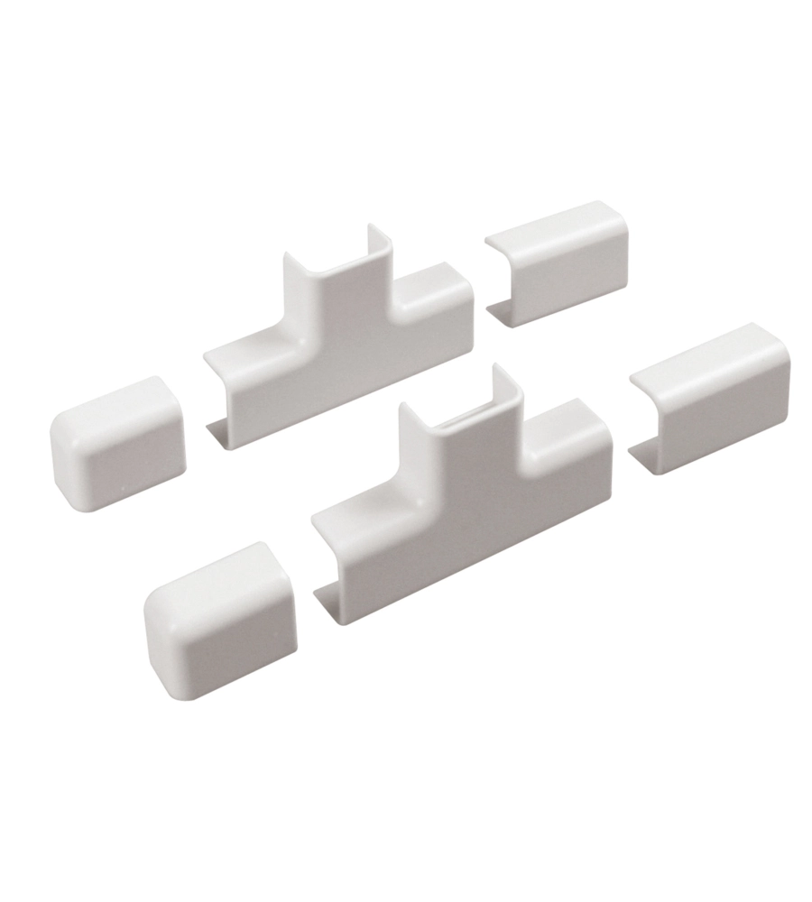 Poly pool - kit accessori n° 2 per canale 20 x 10 mm, giunti lineari, a t e tappi bianco