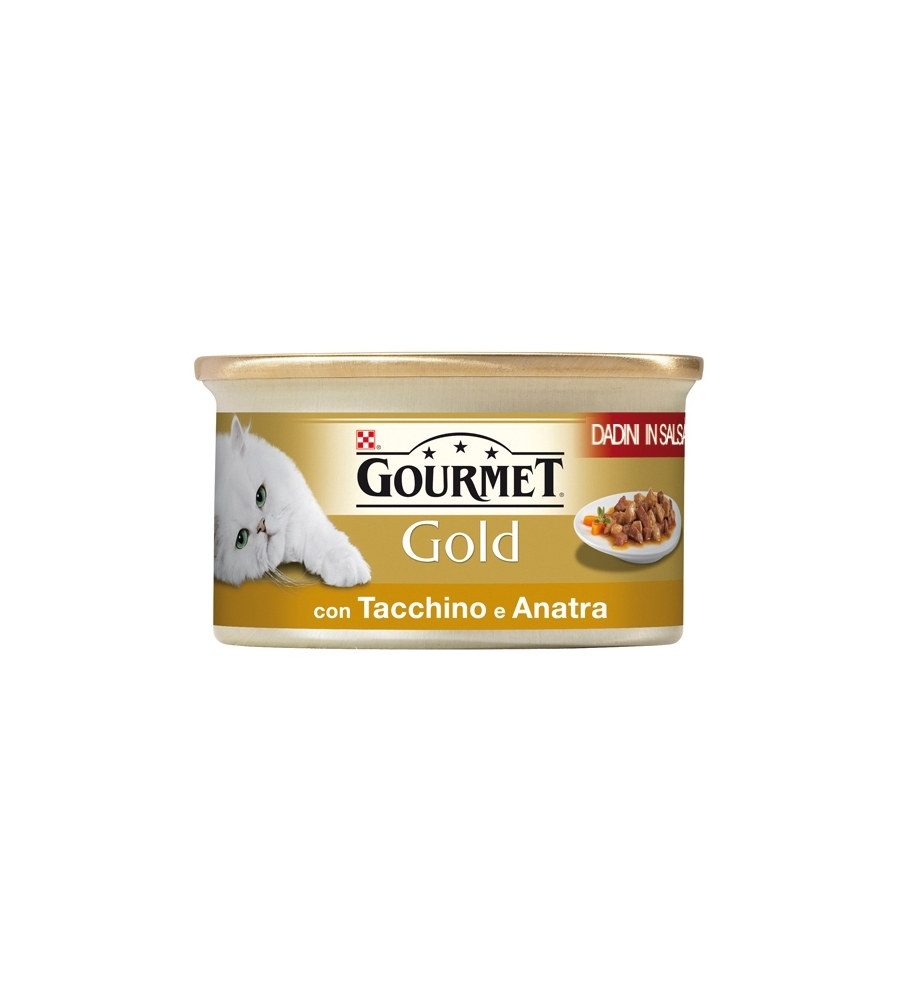 Gourmet gold dadini - alimento umido per gatto con tacchino e anatra.