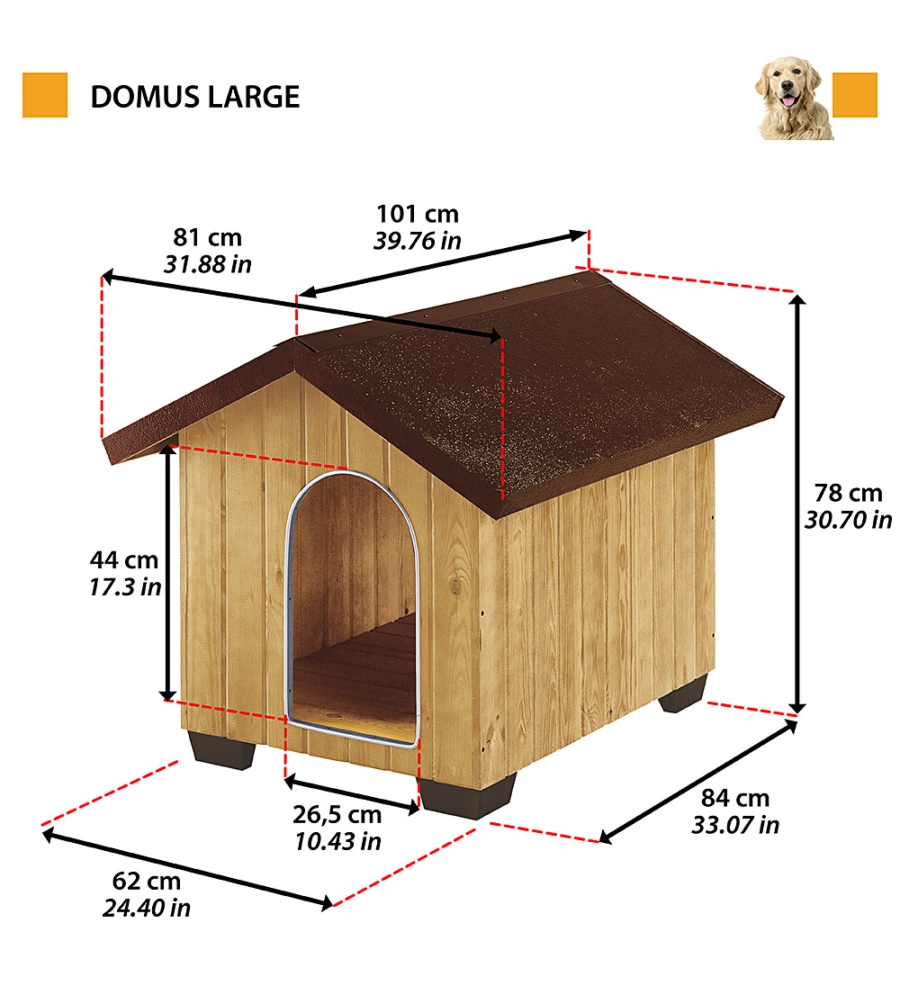 Cuccia per cani da esterno "domus large",  81,5x102,5x78 cm  - ferplast