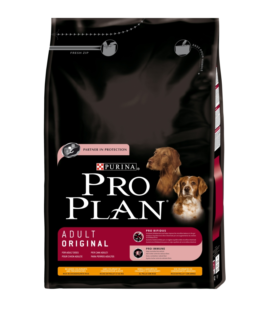 Pro plan adult origina - alimento secco per cane con pollo e riso - 3 kg.