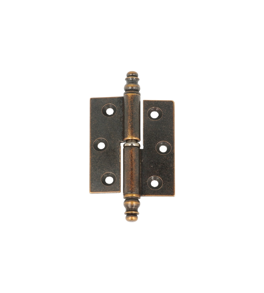 Cerniere per mobili ottone bronzato con testina - 50 x 40 mm. dx - 2 pz.