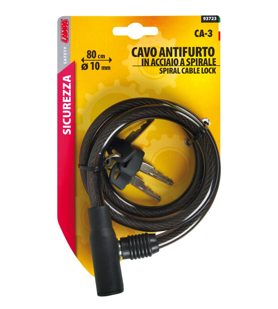 Cavo antifurtoper bicicletta lampa "ca-3 " diametro 10 mm, 80 cm - 93723