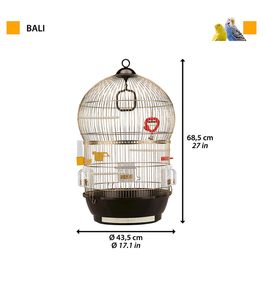 Gabbia per uccelli  ferplast 'bali' in metallo, 43.5x43.5x68.5 cm