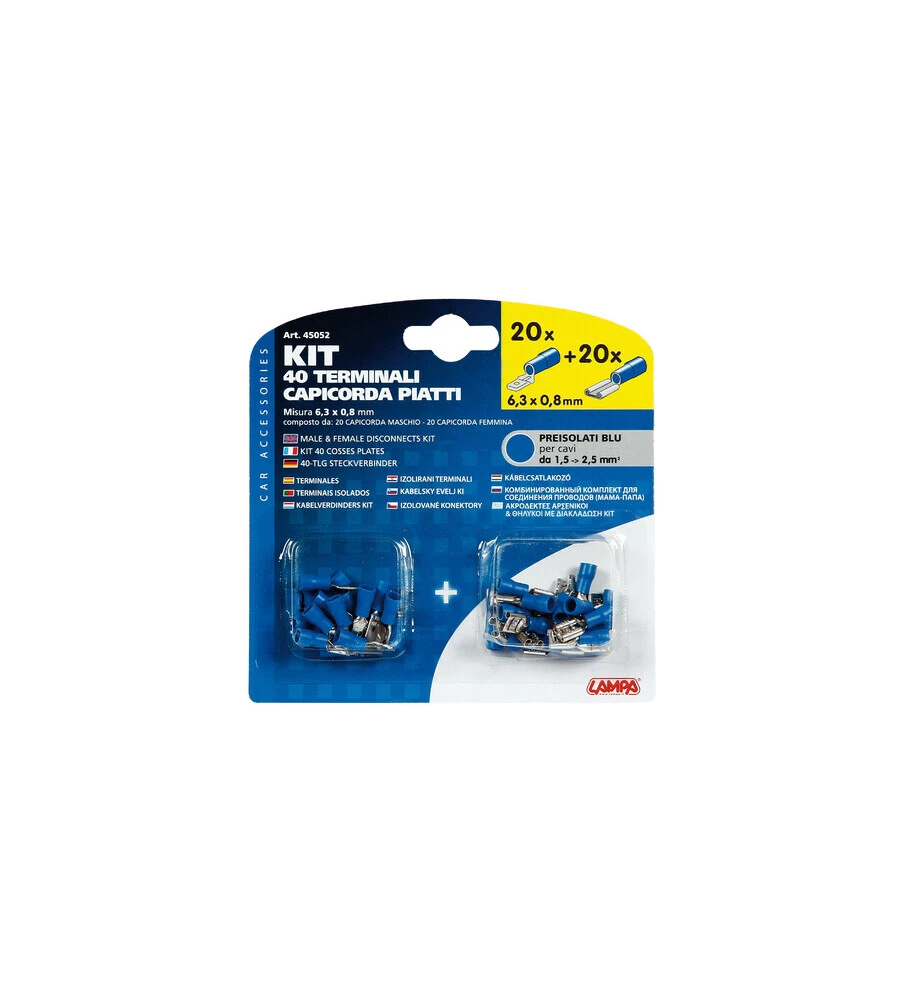 Kit 40 capicorda piatti blu  45052