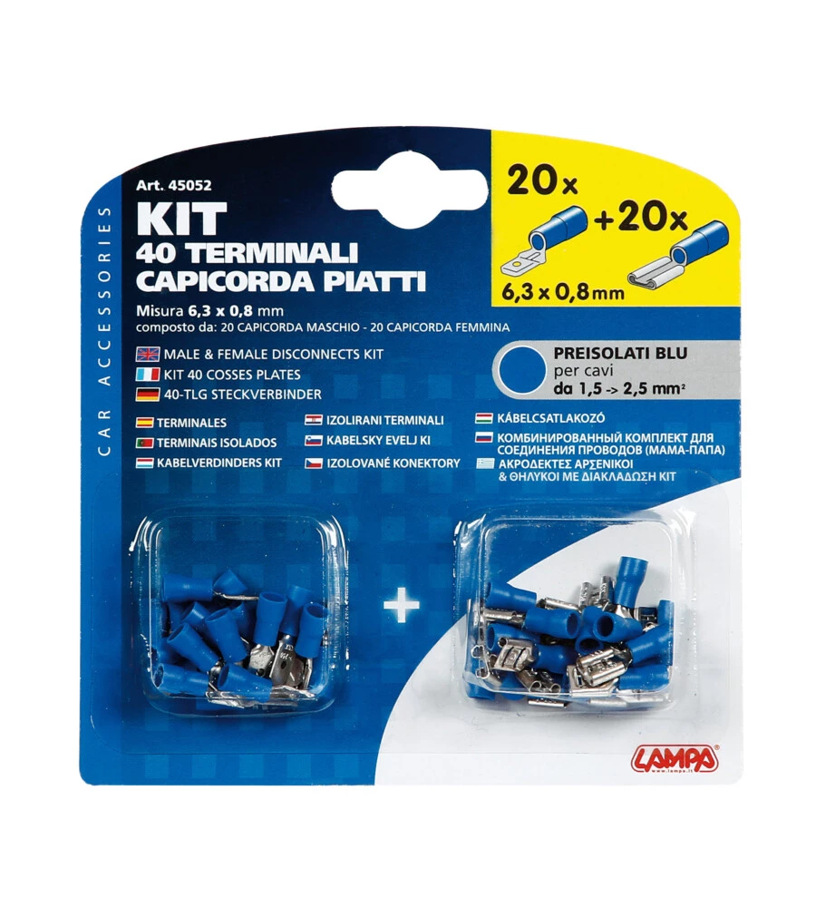 Kit 40 capicorda piatti blu  45052