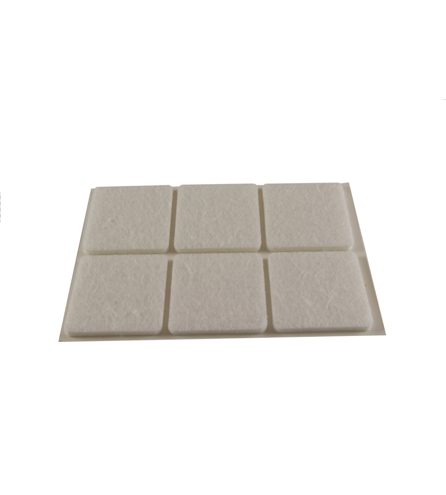 Feltrini adesivi quadrati - 30x30 mm. - bianco - 6 pz.