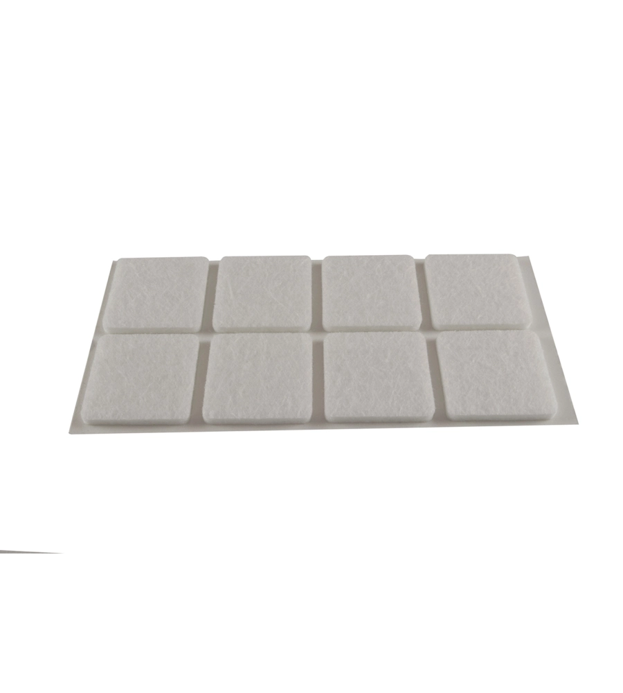 Feltrini adesivi quadrati - 25x25 mm. - bianco - 8 pz.