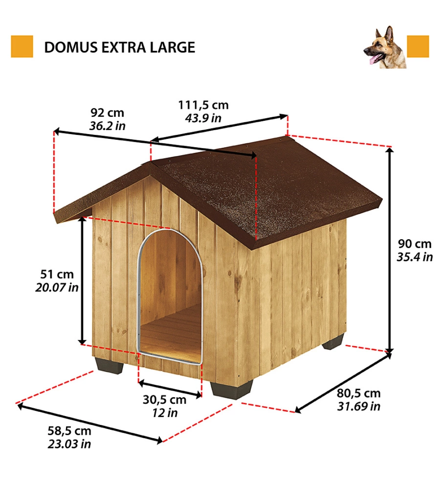 Cuccia per cani da esterno "domus extra large", 93,5x113,5x90,5 cm - ferplast