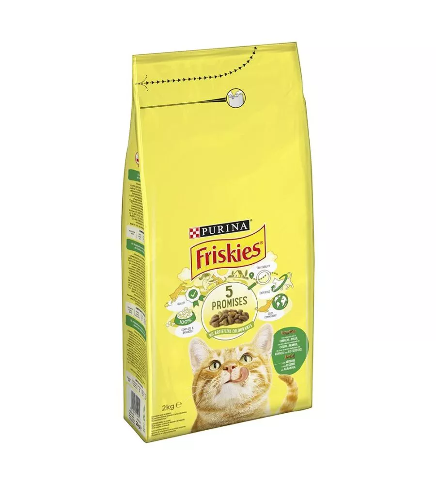 Crocchette per gatto adulto "vitality" con coniglio, pollo e verdure, 2kg - purina