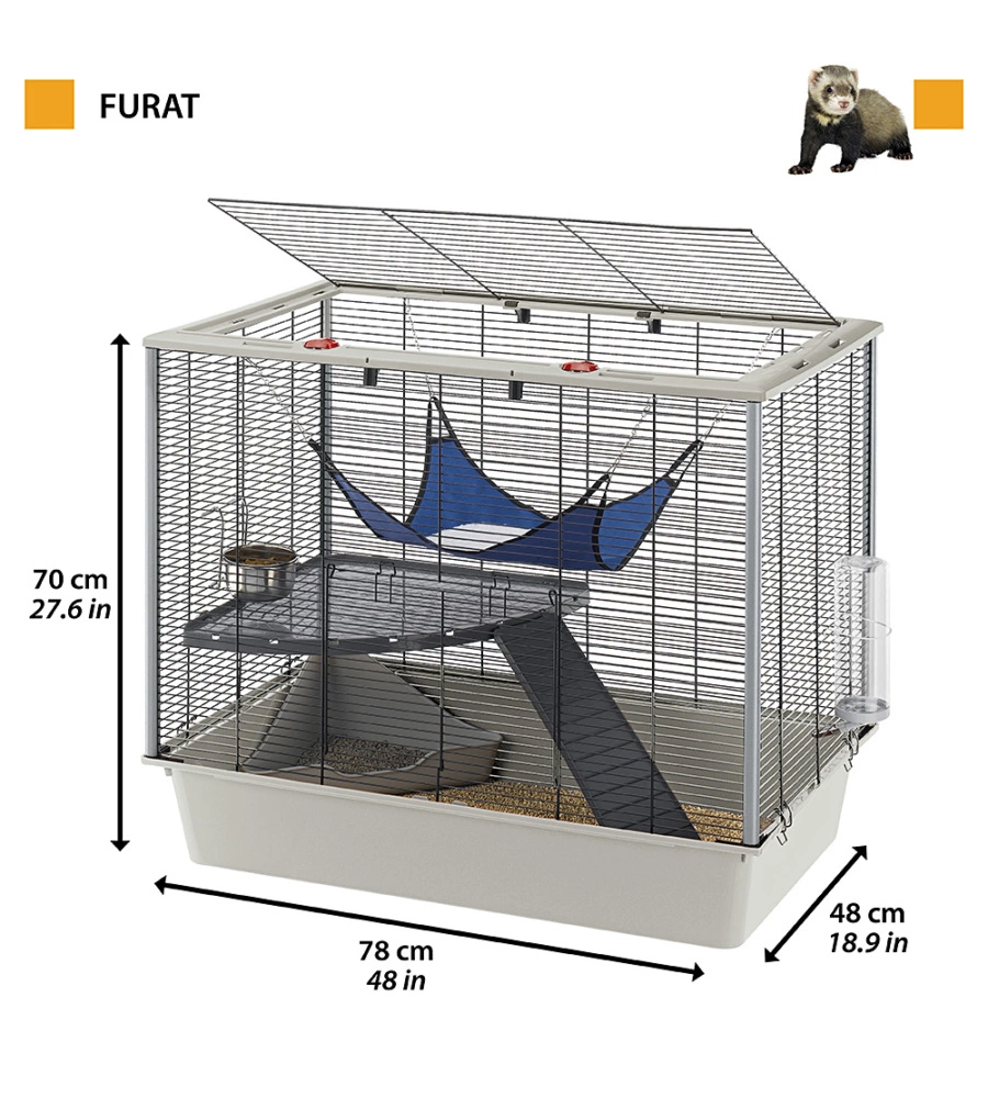 Gabbia per roditori e furetti 'furat',  78 x 48 x h 70 cm - ferplast