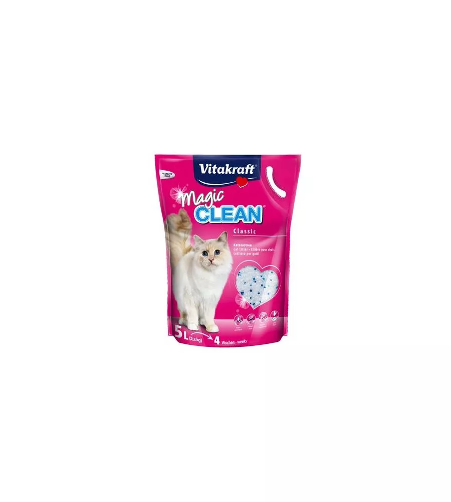 Lettiera sabbia gatto silicio vitakraft "magic clean" 5 litri