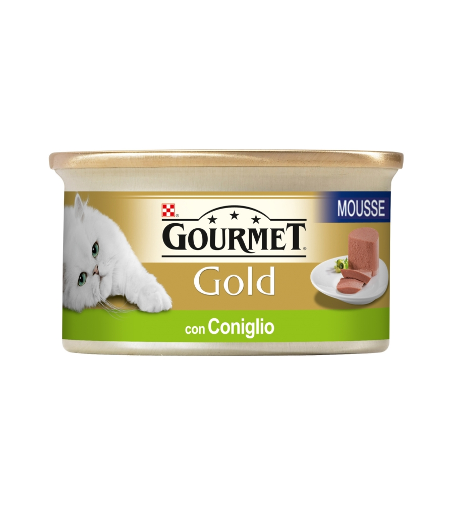 Gourmet gold mousse - alimento umido per gatto con coniglio.