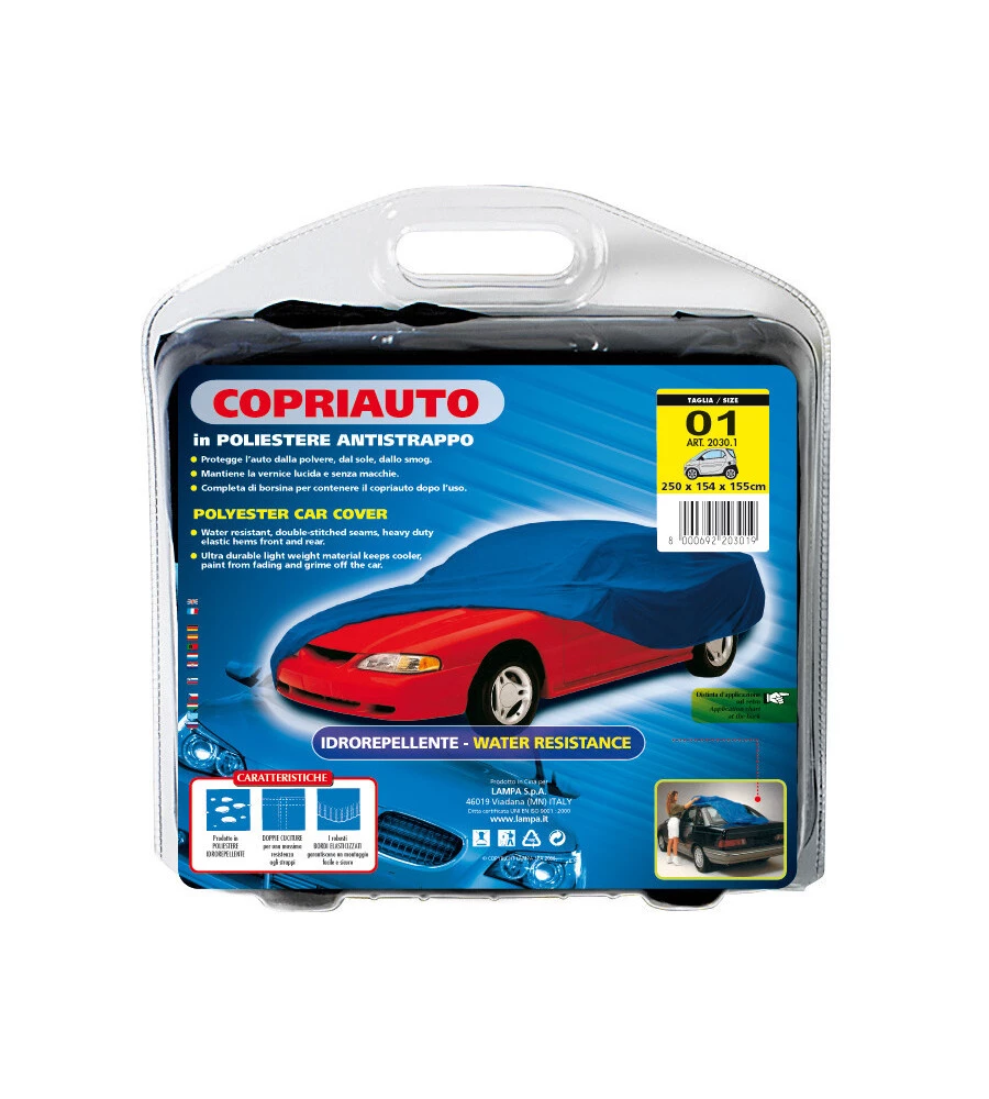 Telo copriauto poliestere - 01 - cm 155x154x270  20301