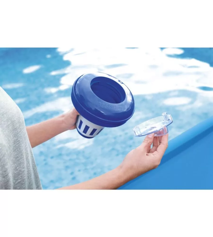 Galleggiante chimico per cloro piscine da 16,5 cm, 16x16x17 cm - bestway 58071