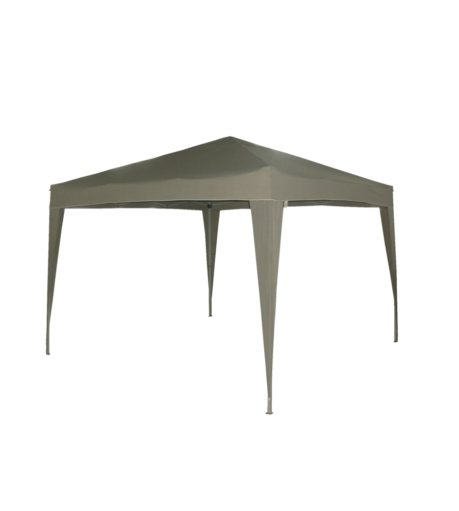 Gazebo da esterno pieghevole euro garden impermeabile in acciaio e poliestere grigio 3x3 metri