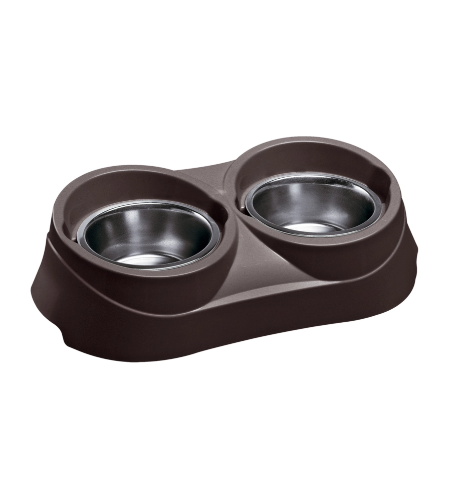 Portaciotole e ciotole per cani e gatti "duo feed 01", 38,5x20x9 cm - ferplast