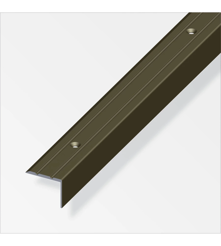 Profilo per scala 25x20 alluminio bronzo forato 1 metro.