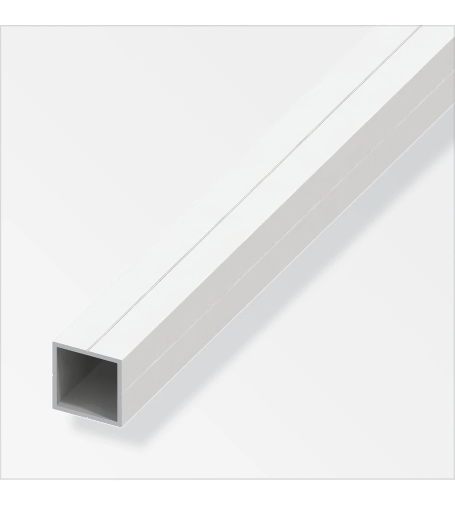 Tubo quadrato da 23,5 mm in pvc bianco - 1 metro.