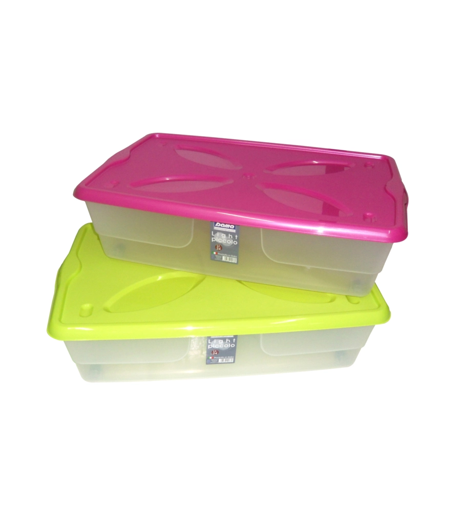 Contenitore in plastica con coperchio bama "light piccolo" litri 24, 60x40x15 cm