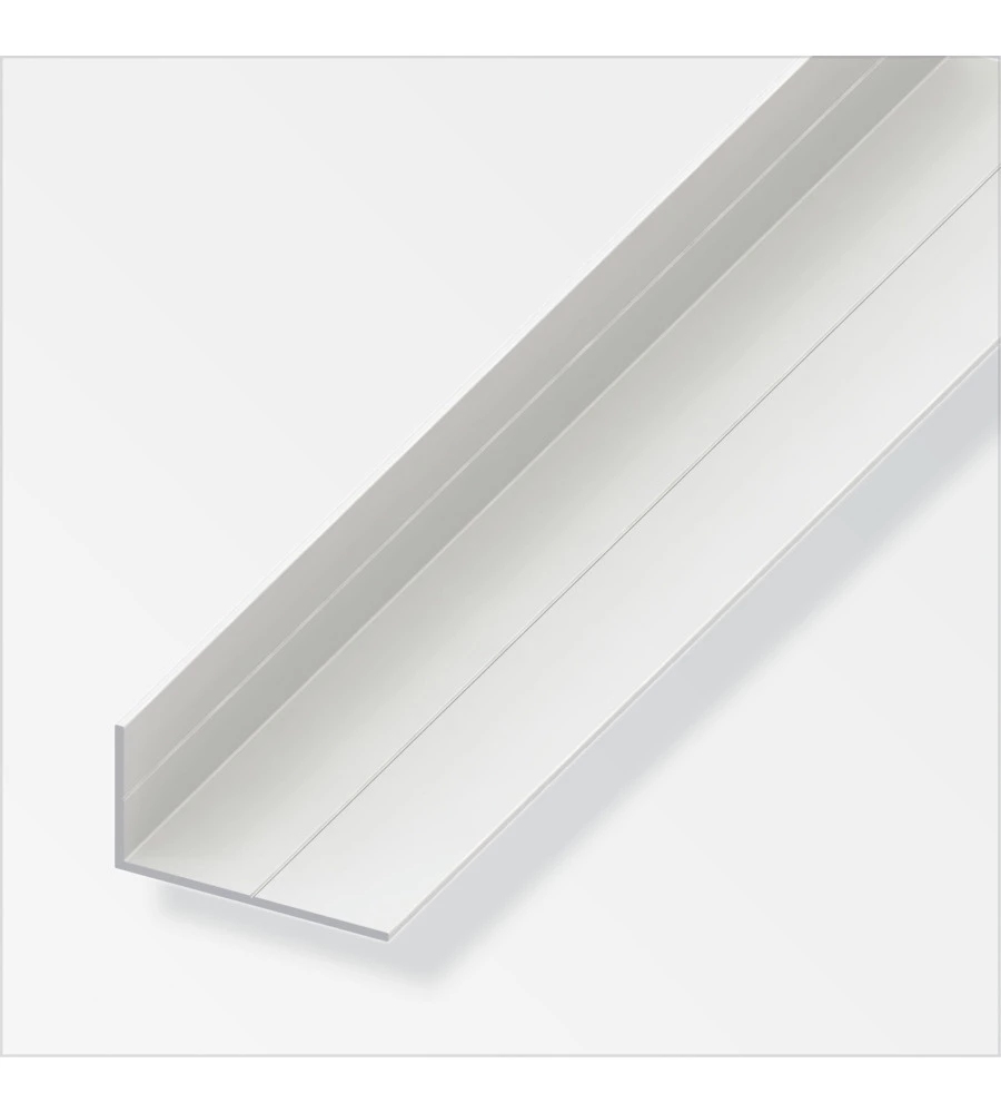 Angolare lati disuguali 15.5x27,5 pvc bianco - 1 metro.