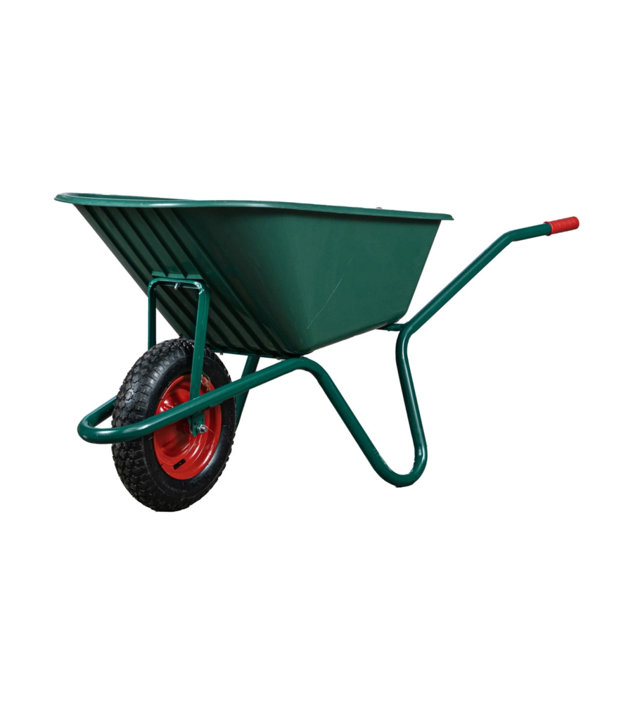 Carriola da giardino con vasca in pvc da 100 litri e telaio in acciaio