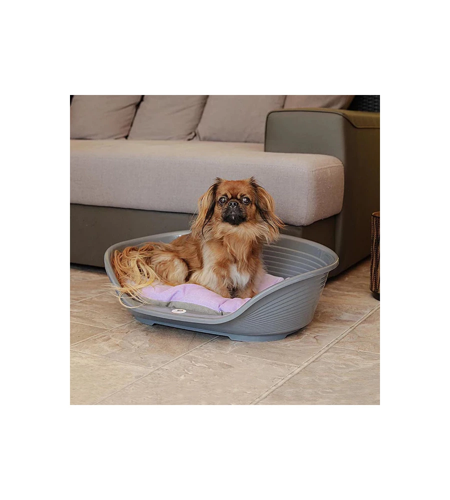 Cuccia da interno per cani e gatti "siesta deluxe 4" grigio, 61,5x45x21,5 cm - ferplast