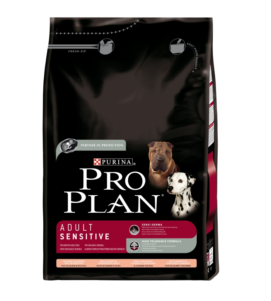 Pro plan adult sensitive,  alimento secco per cane con salmone e riso.