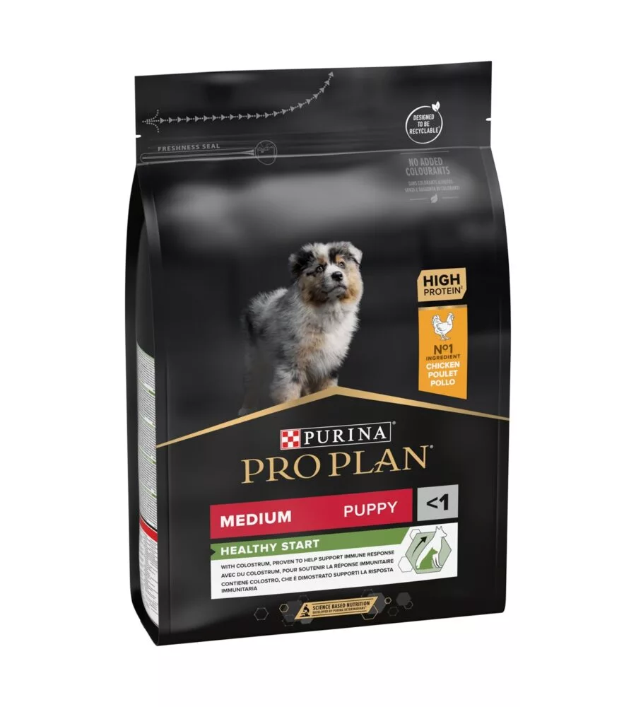 Crocchette per cani purina "pro plan" cucciolo di taglia media con pollo healthy start 3 kg