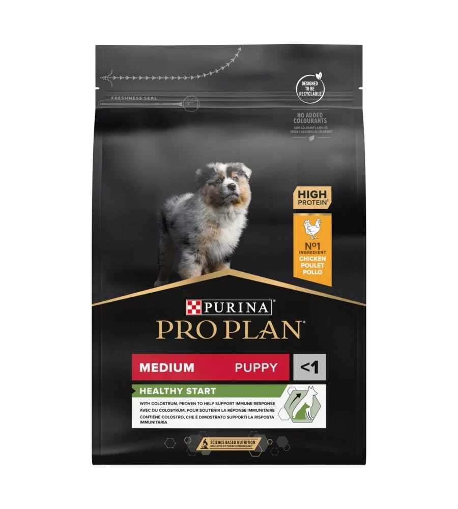 Crocchette per cani purina "pro plan" cucciolo di taglia media con pollo healthy start 3 kg