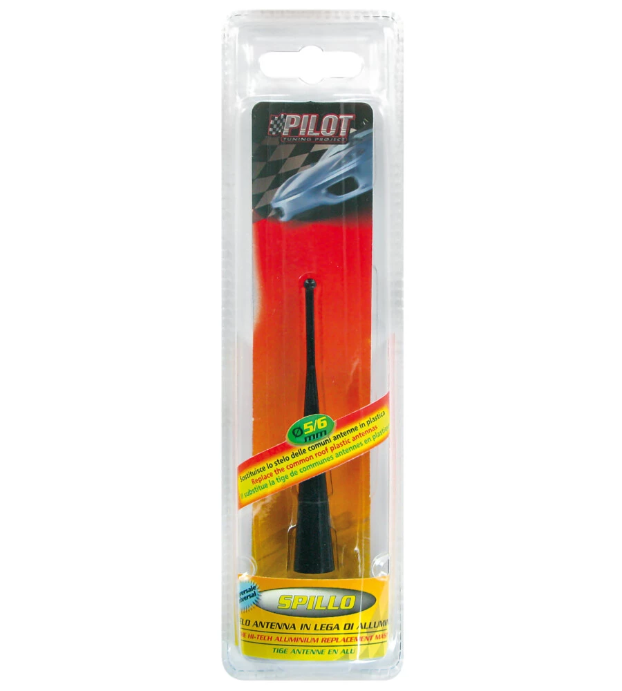 Antenna alluminio a spillo 10cm nera pilot  40181