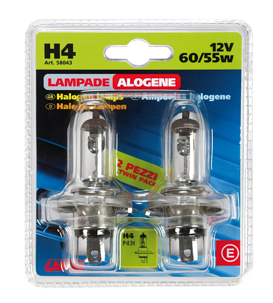 Coppia lampade h4 12v 60/55w twin d/blister  58043