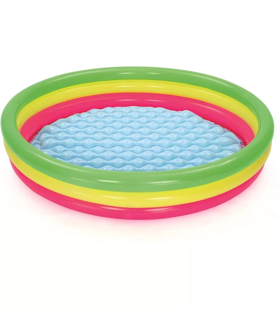 Piscina gonfiabile rotonda per bambini bestway "3 anelli multicolore" 152x30 cm - cod. 51103