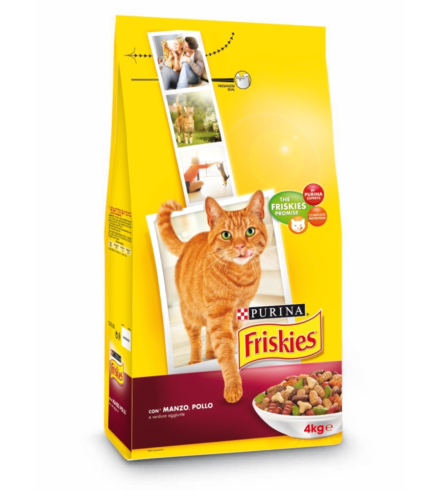 Crocchette per gatto adulto "vitality" con manzo, pollo e verdure , 4kg - purina