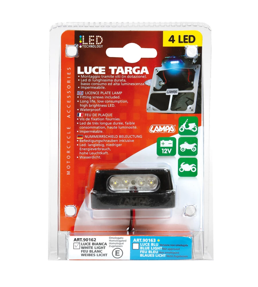 Luce targa 4 led bianca  90162