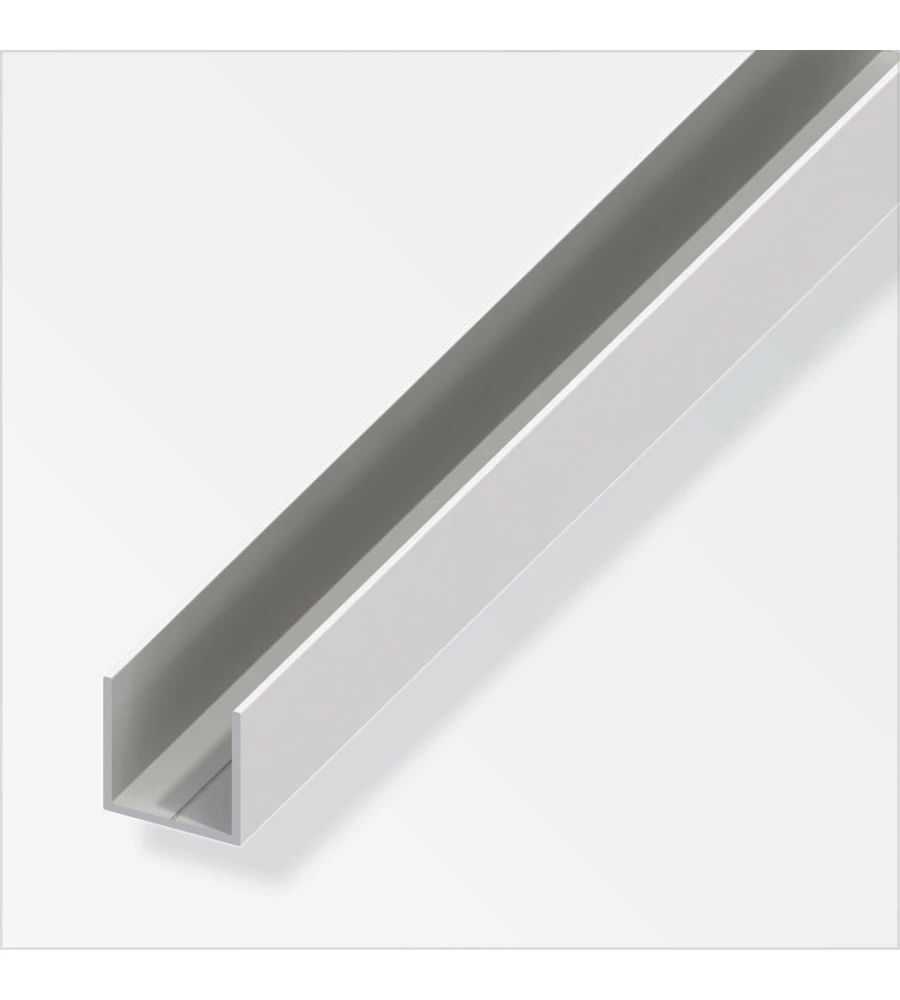 Profilo u quadrato 15.5x 1 pvc bianco - 1 metro.