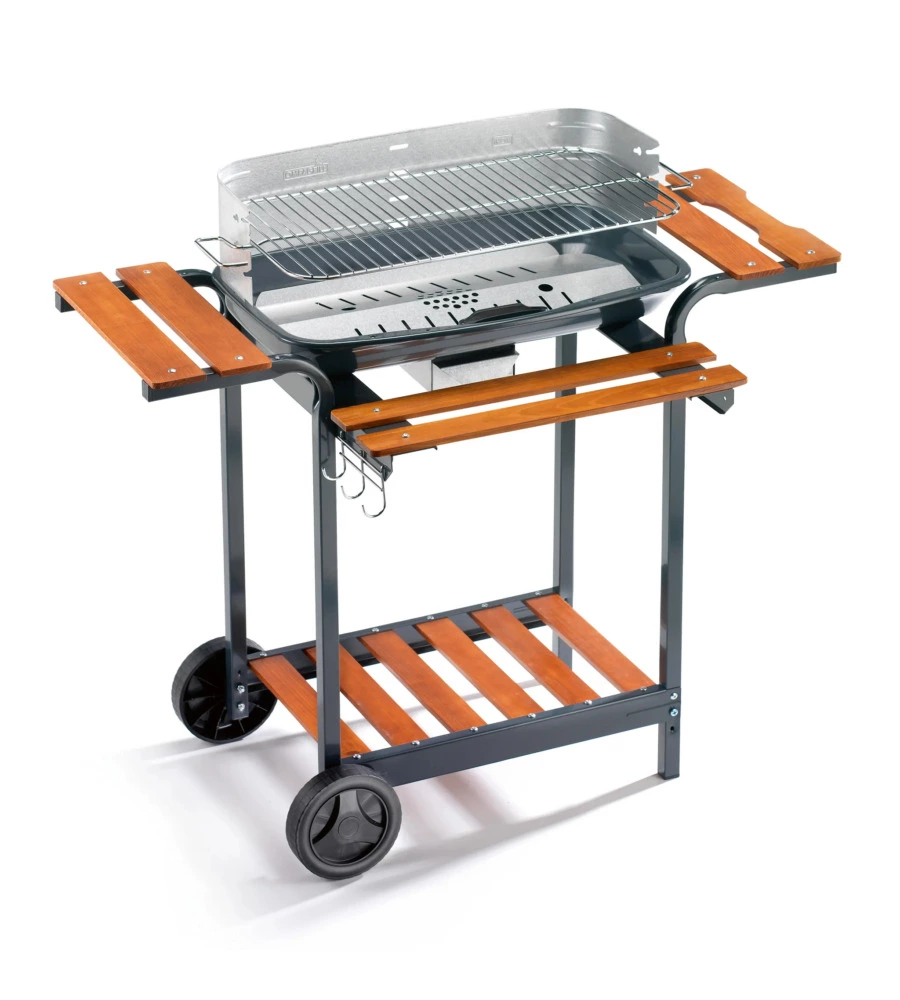 Barbecue a carbone 60-40 alc in acciaio inox, 60,5x33x96 cm - ompagrill