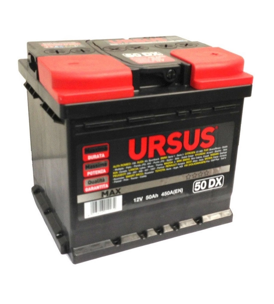 Batteria avviamento auto ursus max, 50 ah dx