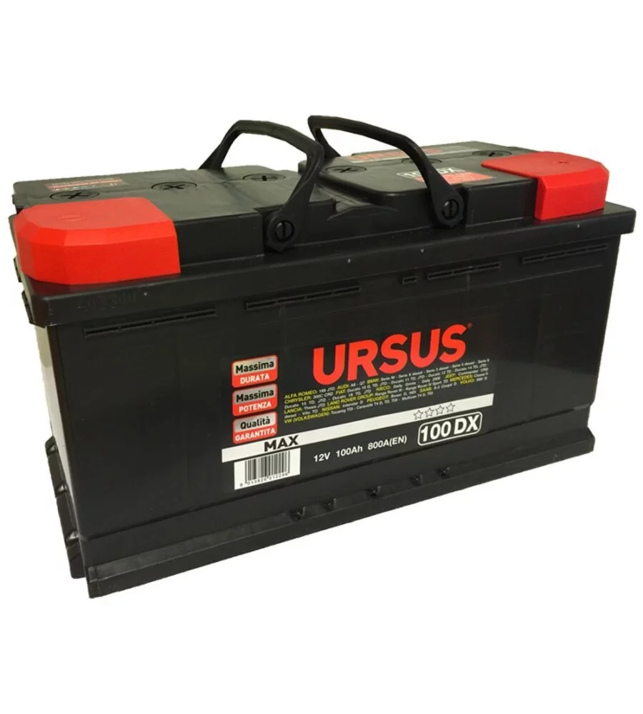 Batteria avviamento auto ursus max, 100 ah dx