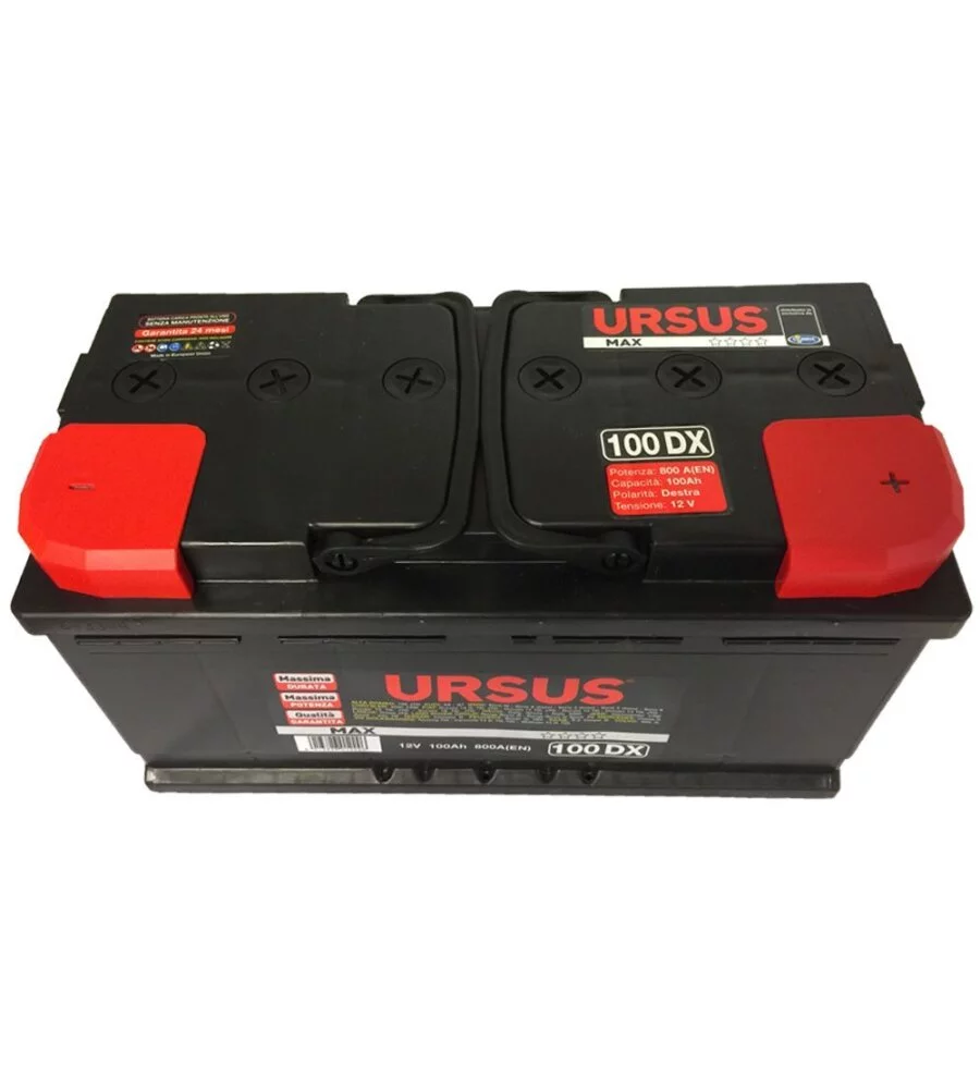 Batteria avviamento auto ursus max, 100 ah dx