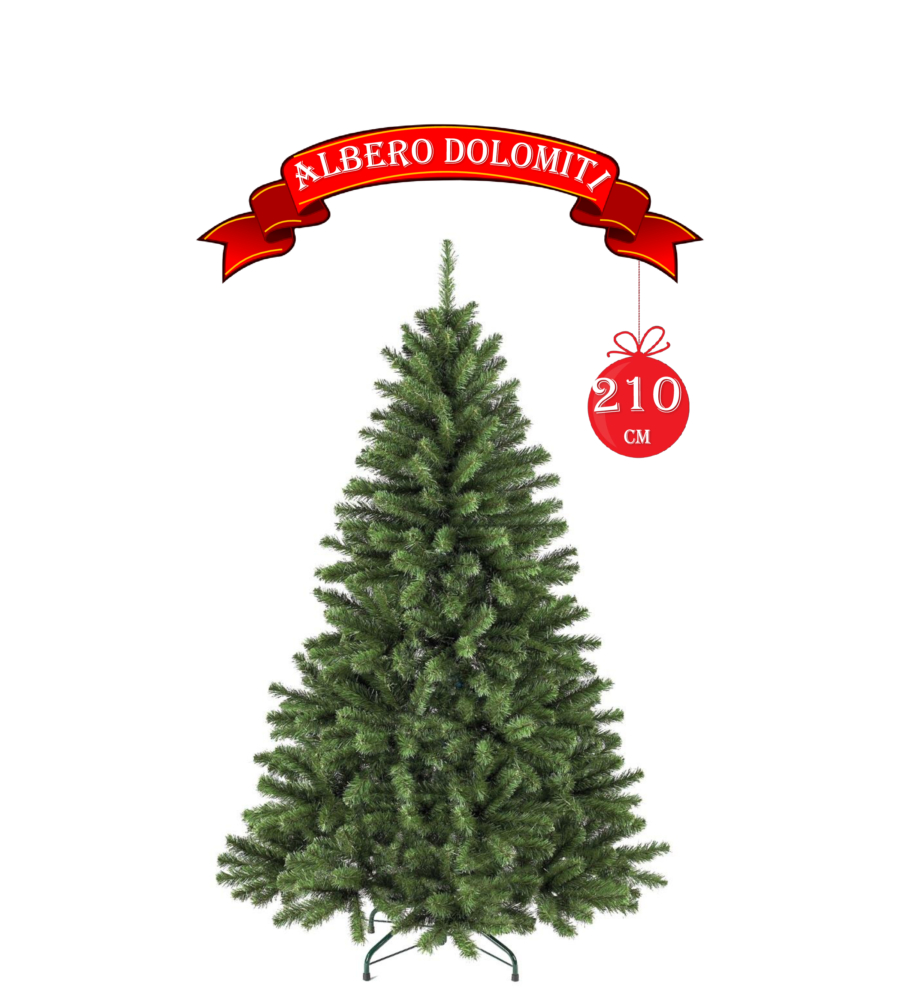 Albero di natale "dolomiti" con 814 rami ad aggancio, 210 cm