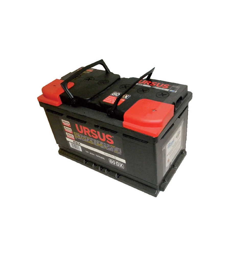 Batteria avviamento auto ursus max, 80 ah dx