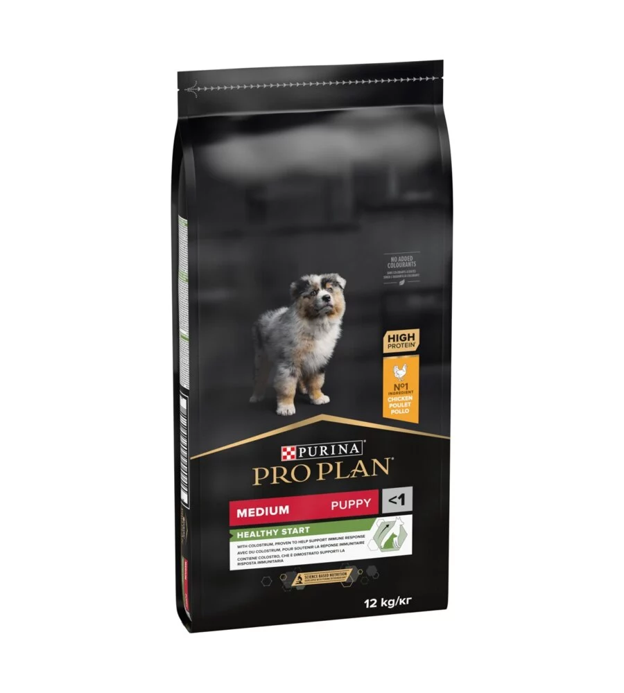 Crocchette per cani purina "pro plan" cucciolo di taglia media con pollo healthy start 12 kg