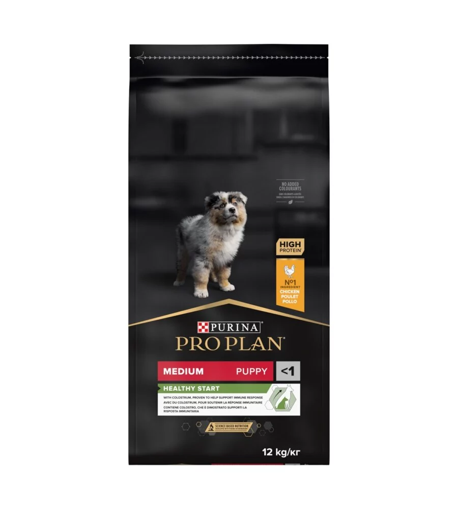 Crocchette per cani purina "pro plan" cucciolo di taglia media con pollo healthy start 12 kg