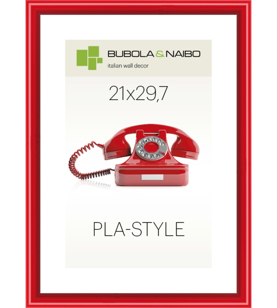 Cornice in plastica colore rosso "pla-style" - 21 x 29,7 cm