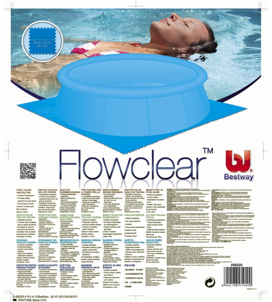 Tappettino per piscina blu 9 pezzi da 50x50 cm - bestway