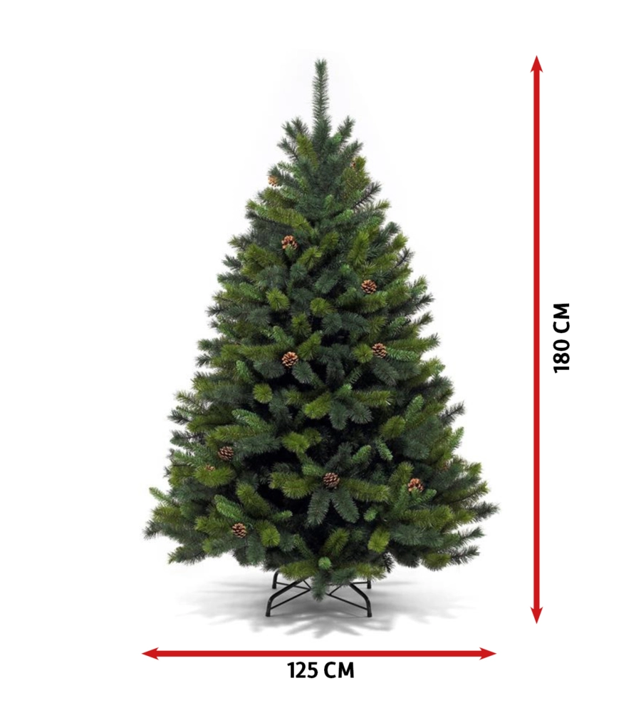 Albero di natale "nebraska" con 865 rami e apertura ad ombrello, 180 cm